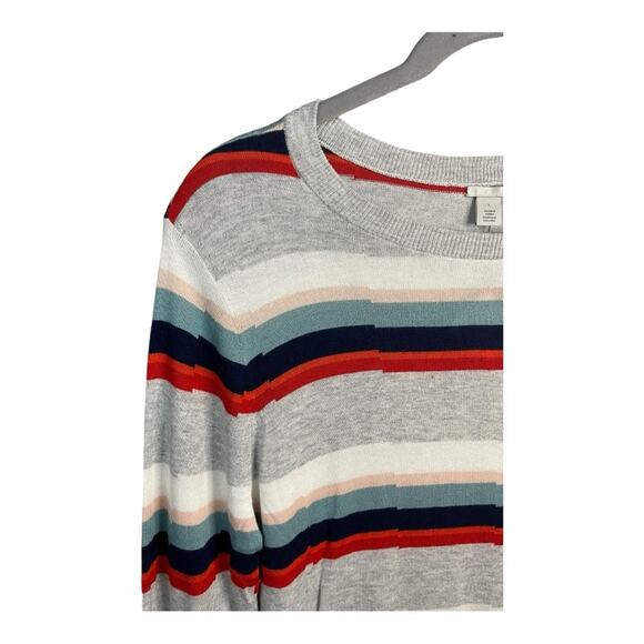 Halogen Multi Colored Striped 3/4 Length Sleeve Sweater Size‎ L NWT - Picture 3 of 8